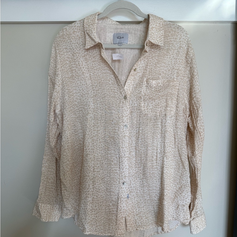Rails Beige Ellis Lynx Button Down Shirt - Sz XL